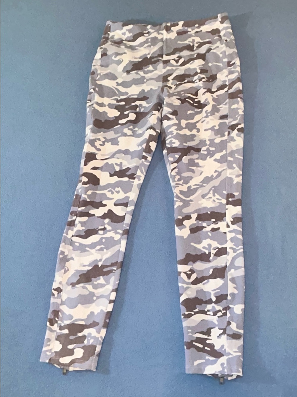 Lysse Medium Blue Ankle Slim Zip Pockets Pants
